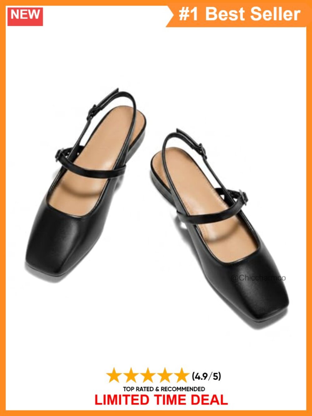 Lambskin Leather Slingback Square Toe Mules Slip On Flats